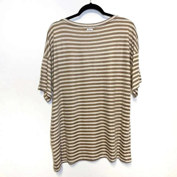 NWT Max Mara Leisure Zebio Striped Tee Shirt - Metallic Classic Linen Top - Picture 6 of 9